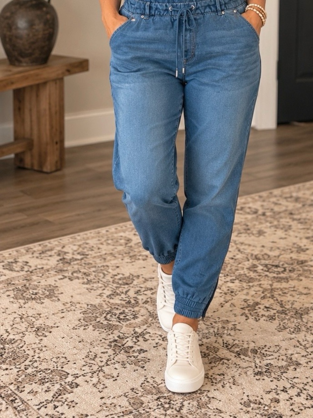 BOSS Women's Blue sweatpant Jeans